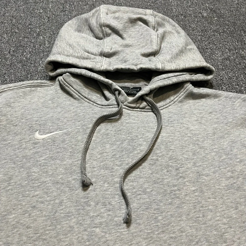 Y2K‎ Nike Grey Pullover Hoodie Long Sleeve Athletic Size L White Swoosh